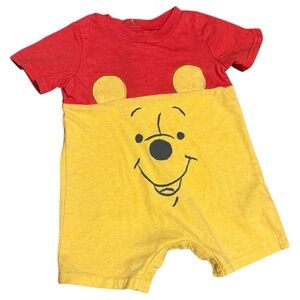 Disney Baby Winnie the Pooh Romper 3–6M Red Yellow One-Piece Bodysuit